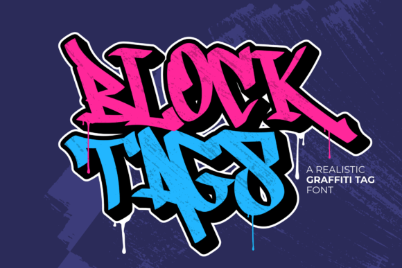 Block Tags Graffiti Font for Labels and Packaging