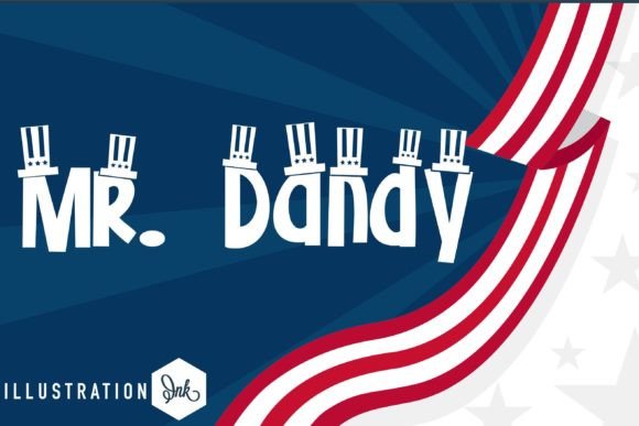 Mr. Dandy: A Blocky Display Font for Patriotic Craft Projects