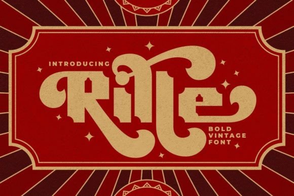 Rille Display Font for Vintage Craft and Home Decor Projects