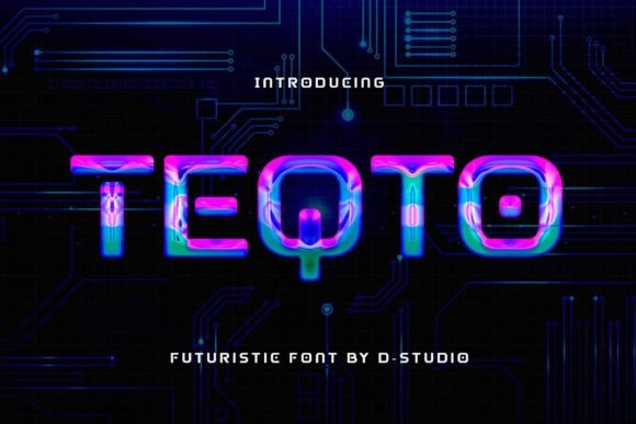 Teqto: A Rounded Futuristic Display Font for Modern Craft Branding